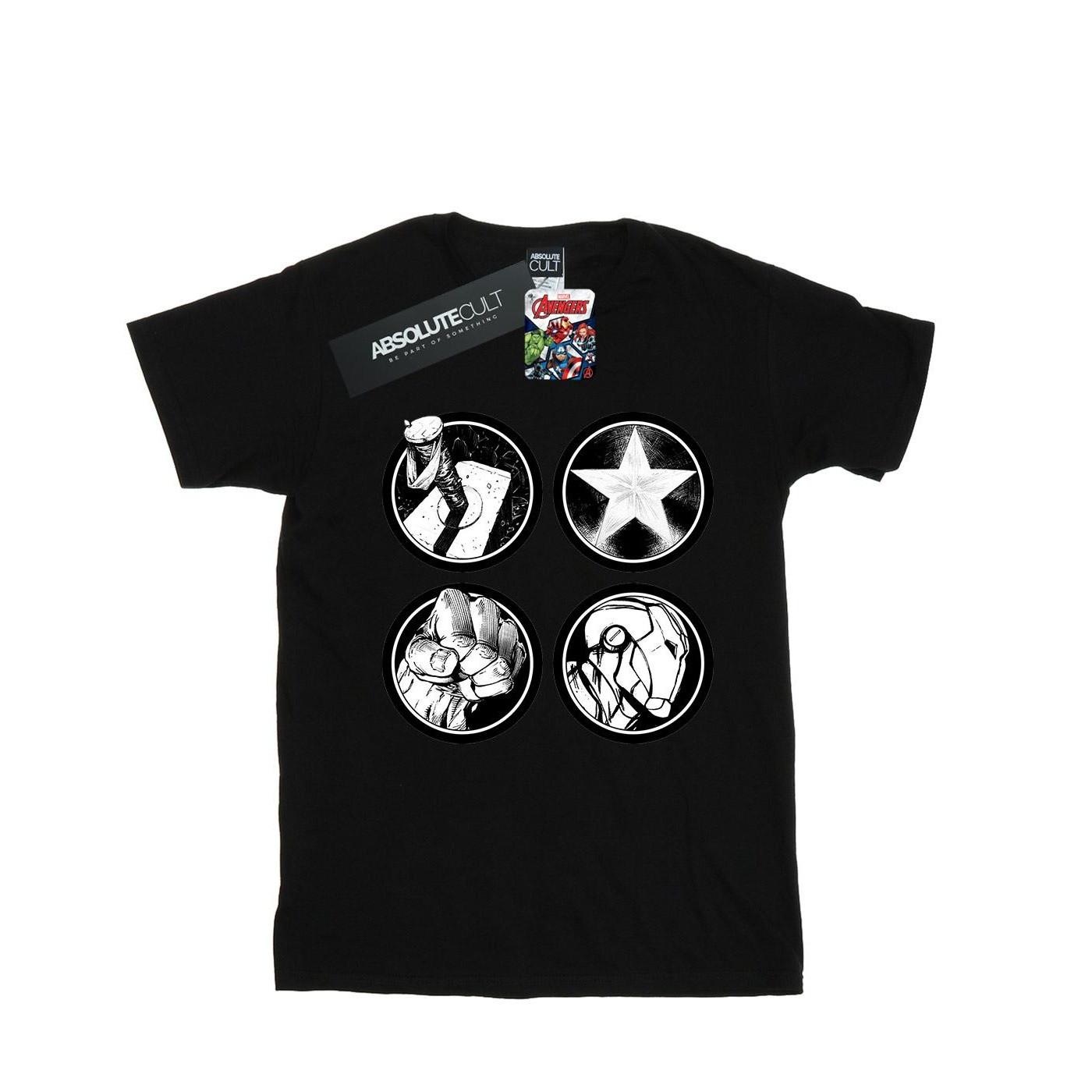 Image of Avengers Main Logos Tshirt Herren Schwarz S