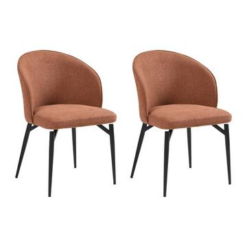 Lot de 2 chaises en tissu et métal - Terracotta - GILONA de Maison Céphy