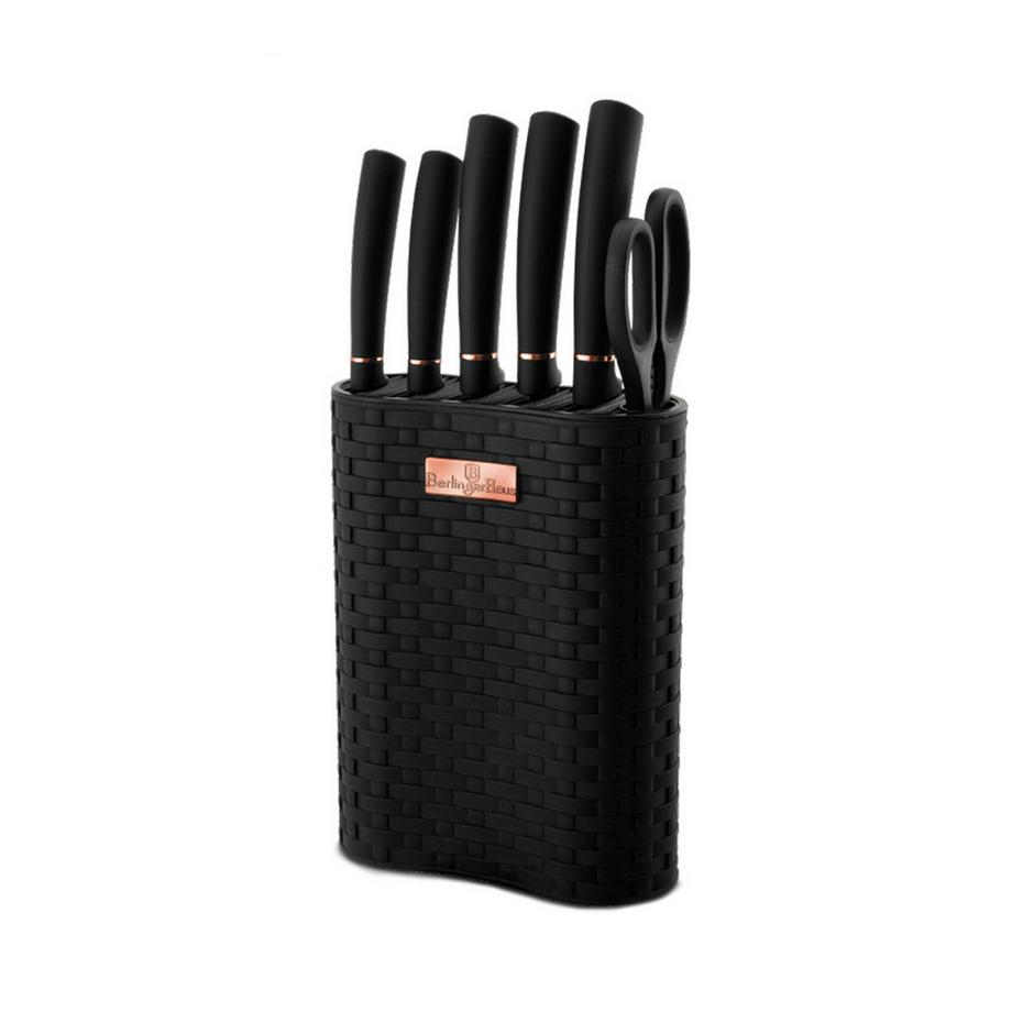 Berlinger Haus 7-teiliges Messerset mit Messerblock Black Rose Collection  