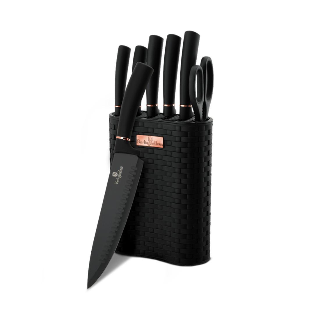 Image of 7-teiliges Messerset mit Messerblock Black Rose Collection 7-teiliges Messerset mit Messerblock Black Rose Collection