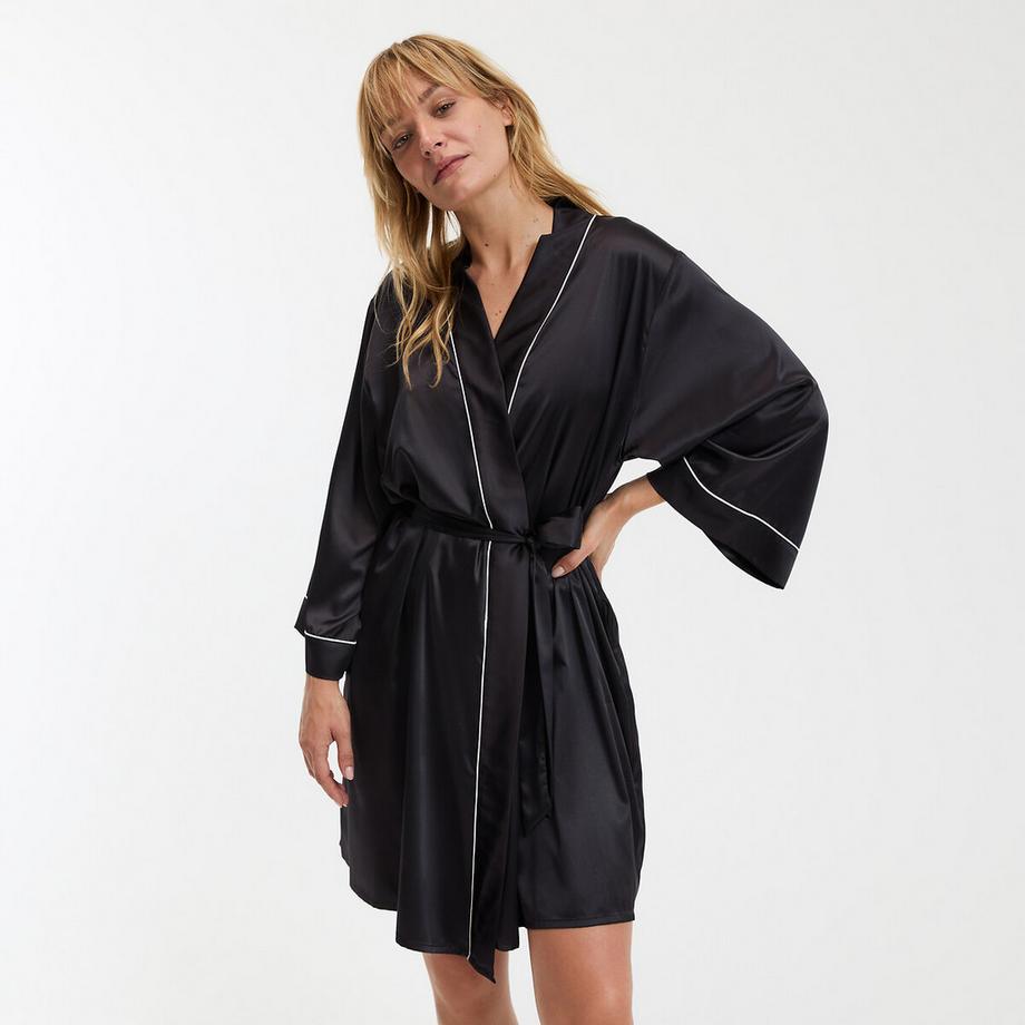 Kurzer Kimono aus Satin