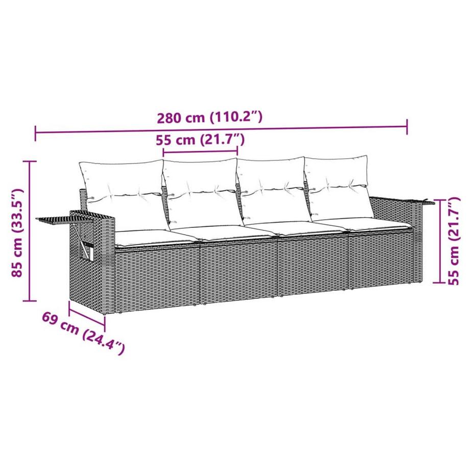 VidaXL Garten sofagarnitur poly-rattan  