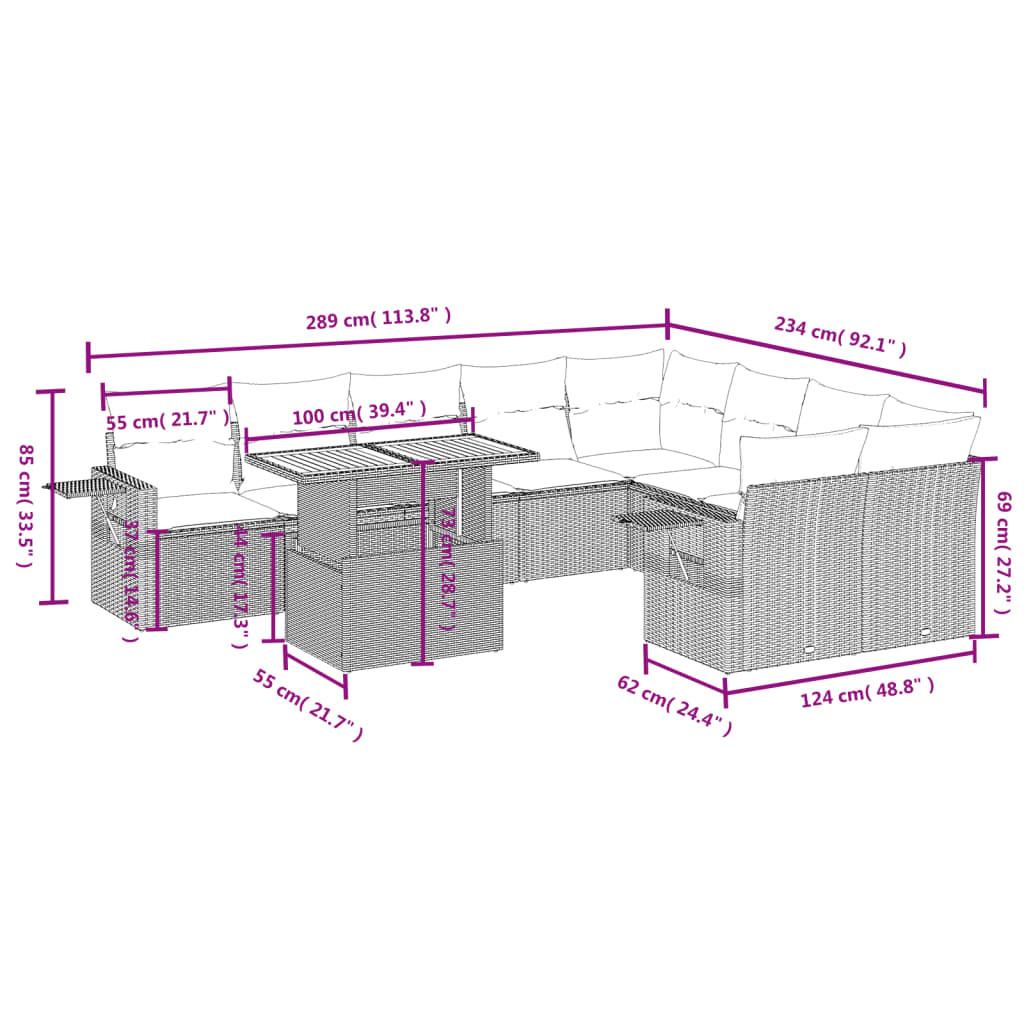 VidaXL Ensemble de canapés de jardin rotin synthétique  