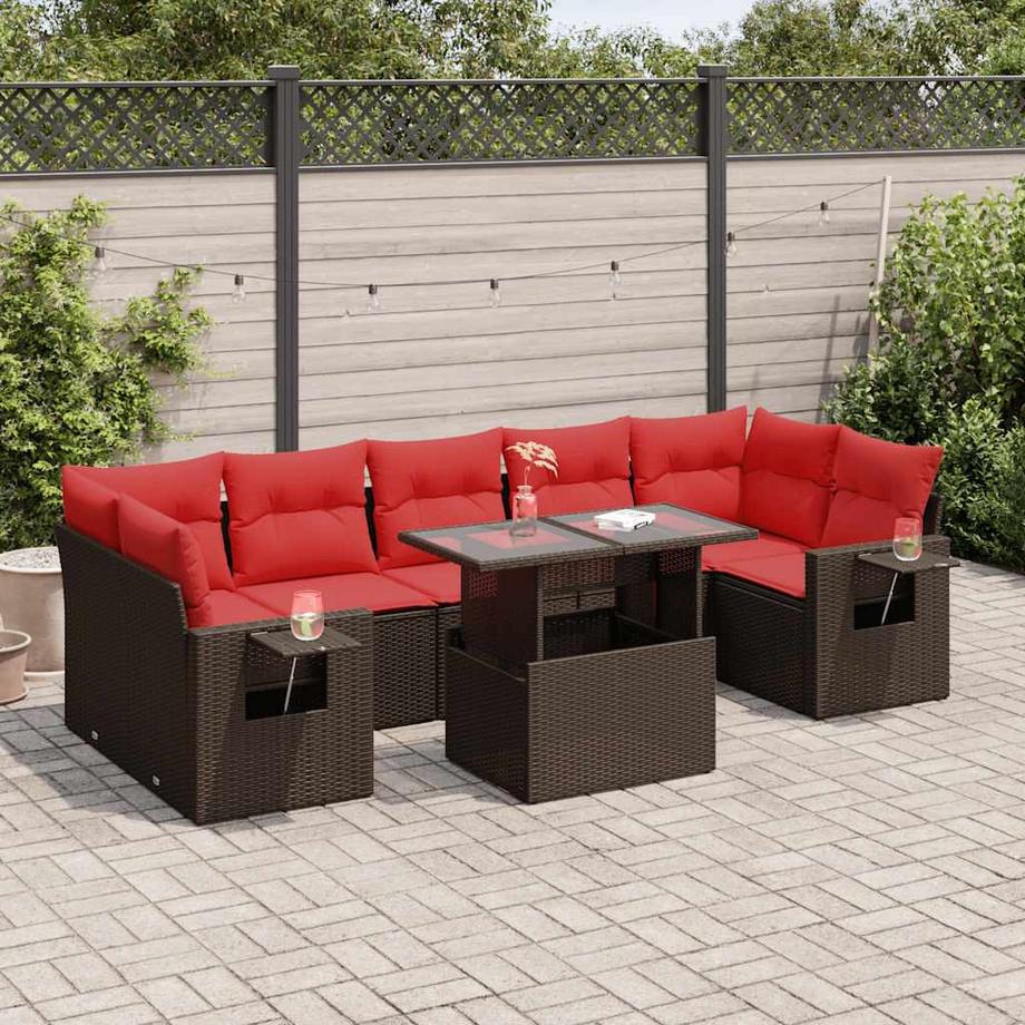 VidaXL set divano da giardino Polirattan  