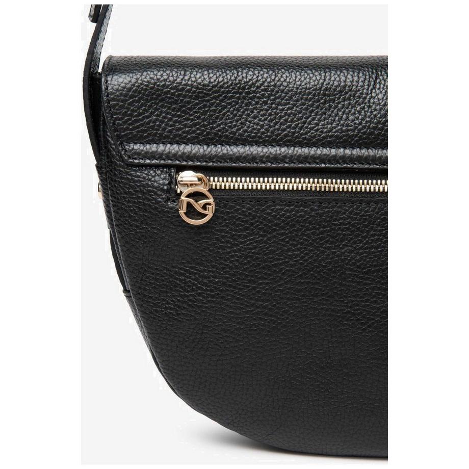 Nero Giardini Satteltasche mit genarbtem Leder und Schnalle  
