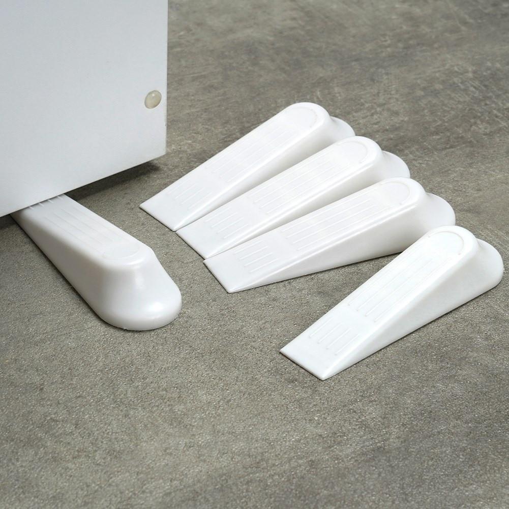 ALPINA Lot de 5 butées de porte en plastique blanc, protège portes et sols  