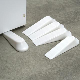 ALPINA Lot de 5 butées de porte en plastique blanc, protège portes et sols  