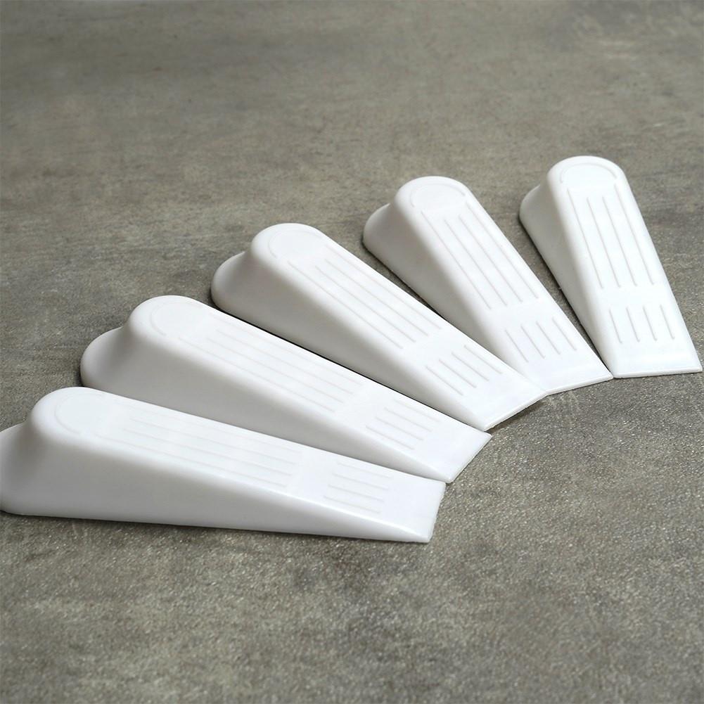 ALPINA Lot de 5 butées de porte en plastique blanc, protège portes et sols  