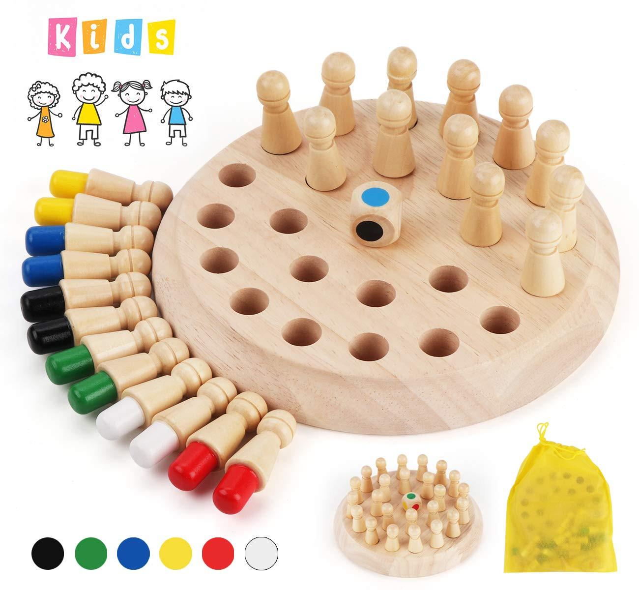 Activity-board  Holz-Memory-Schach, Memory-Match-Stick-Schach, Schachspiel Lernspielzeug, Memory-Schach, Holz-Memory-Schach für Kinder 