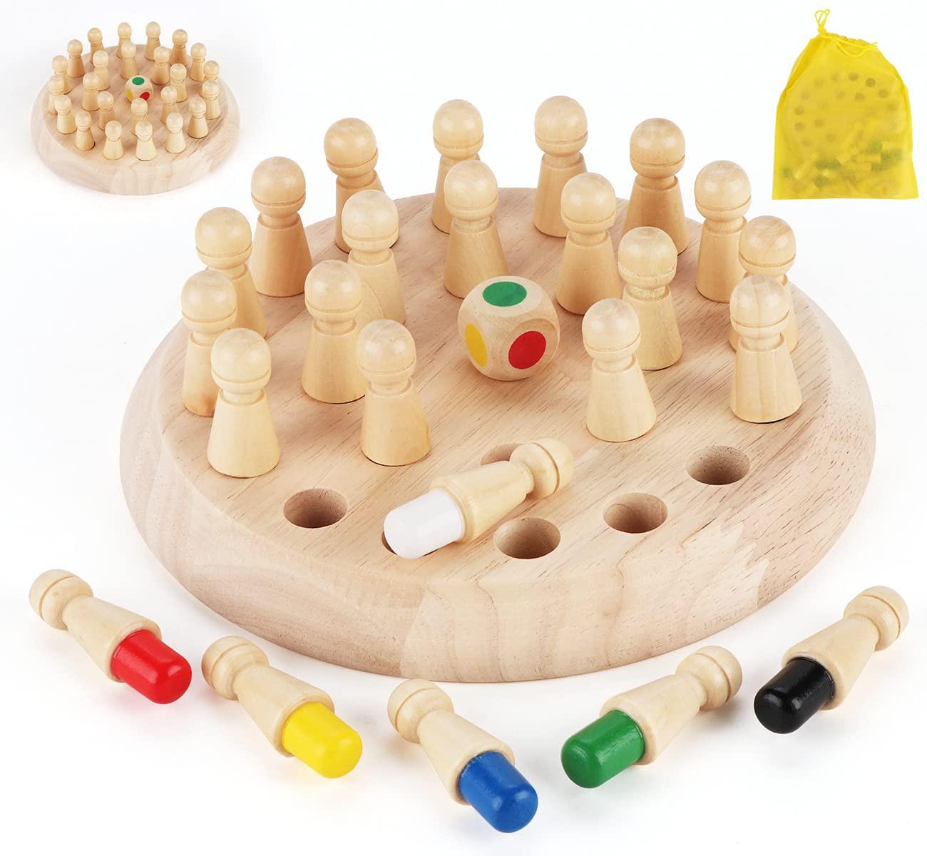 Activity-board  Holz-Memory-Schach, Memory-Match-Stick-Schach, Schachspiel Lernspielzeug, Memory-Schach, Holz-Memory-Schach für Kinder 