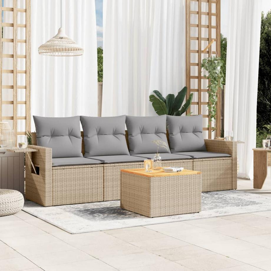 VidaXL Ensemble de canapés de jardin rotin synthétique  