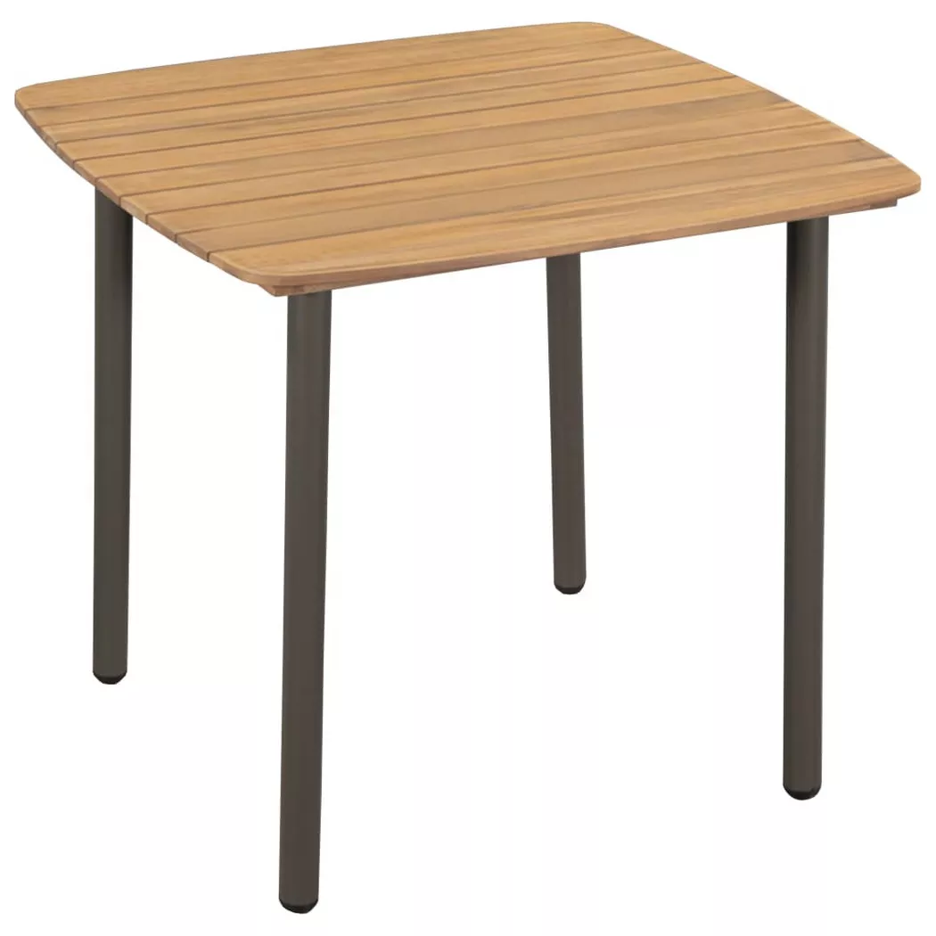 Table de jardin 80 x 80 x 72 cm Bois d acacia solide et acier