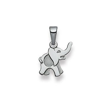 Pendentif éléphant or blanc 750, 17x12mm