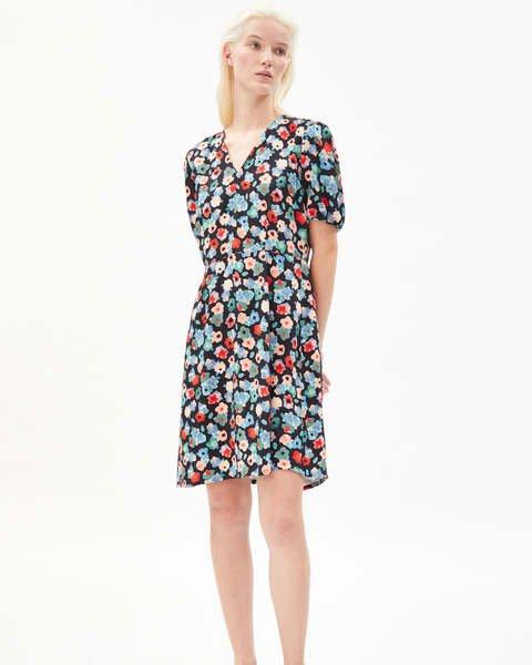 Image of Cintiaa Webkleid Sketch Of Black Damen Schwarz M