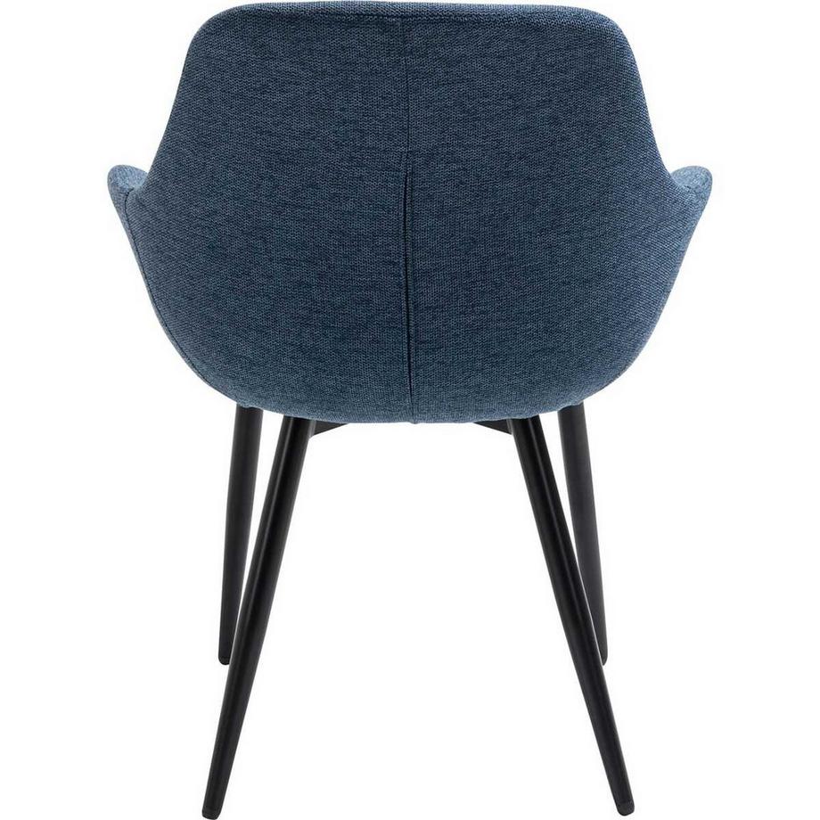 mutoni Chaise avec accoudoirs bleu foncé noir (lot de 2)  