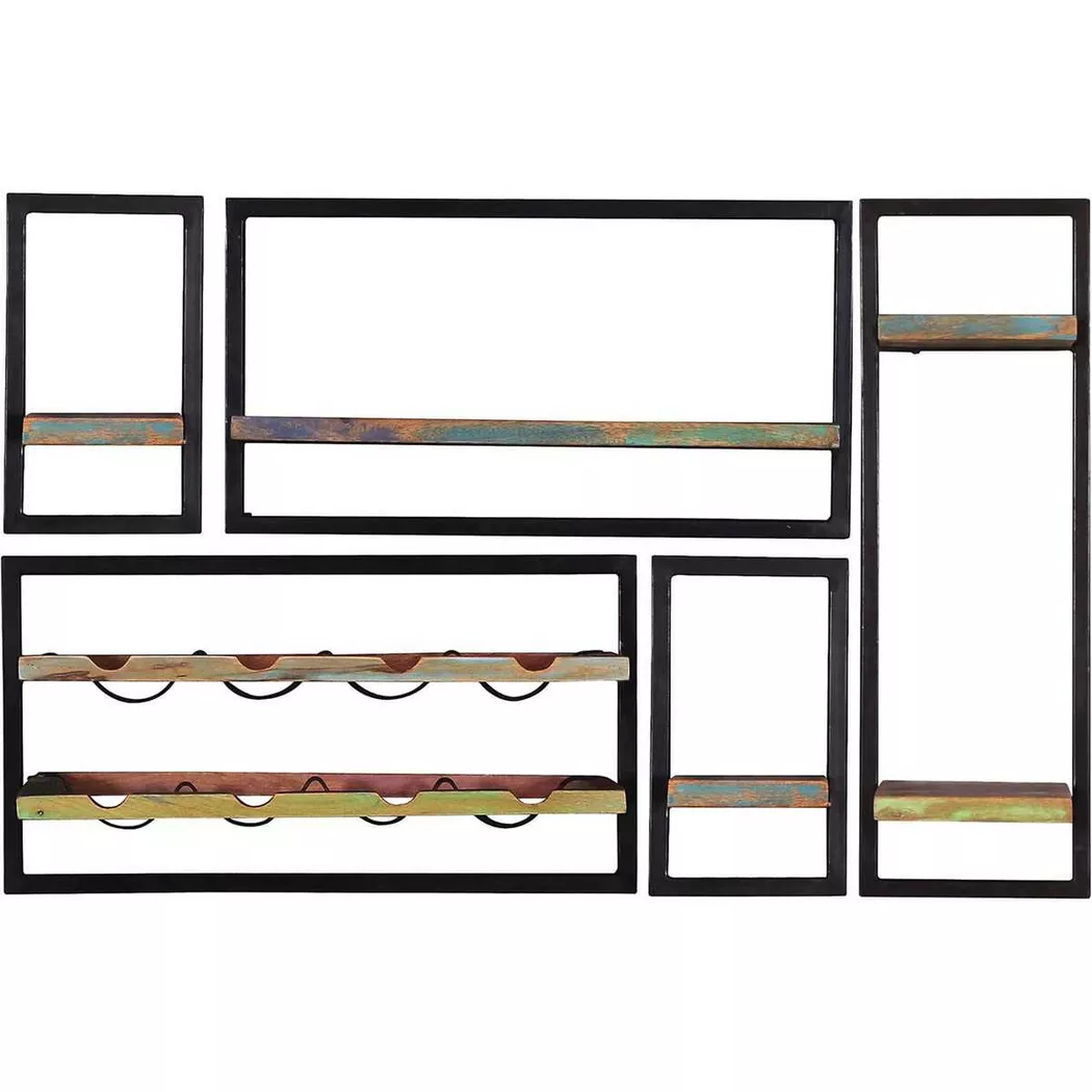 mutoni - Wandregal River bunt 120x25x75 (5-tlg), One Size, Multicolor