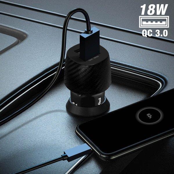 Akashi  Chargeur Voiture 20W 2x USB 3.0 + USB-C 