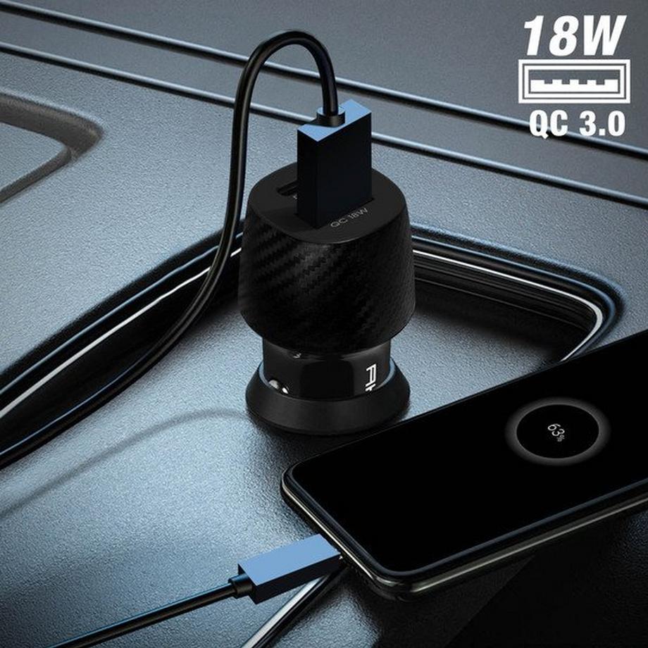 Akashi  Chargeur Voiture 20W 2x USB 3.0 + USB-C 