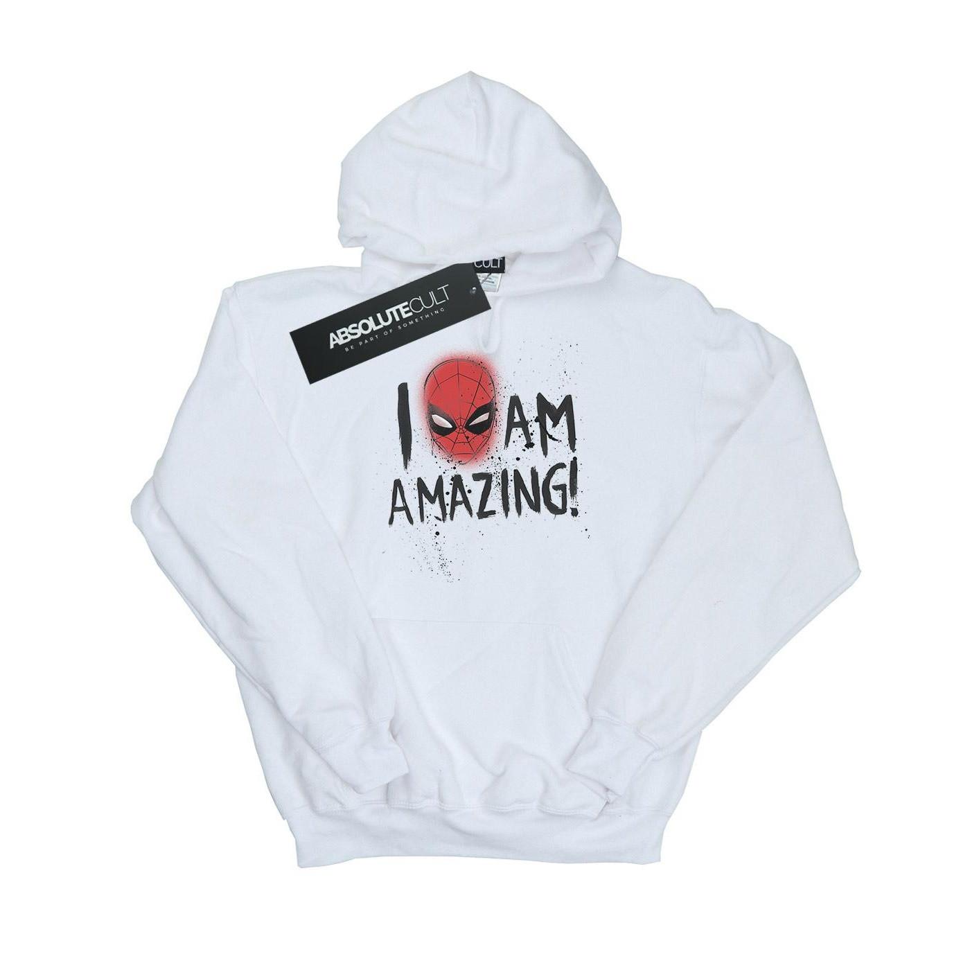 Image of Spiderman I Am Amazing Kapuzenpullover Mädchen Weiss 116