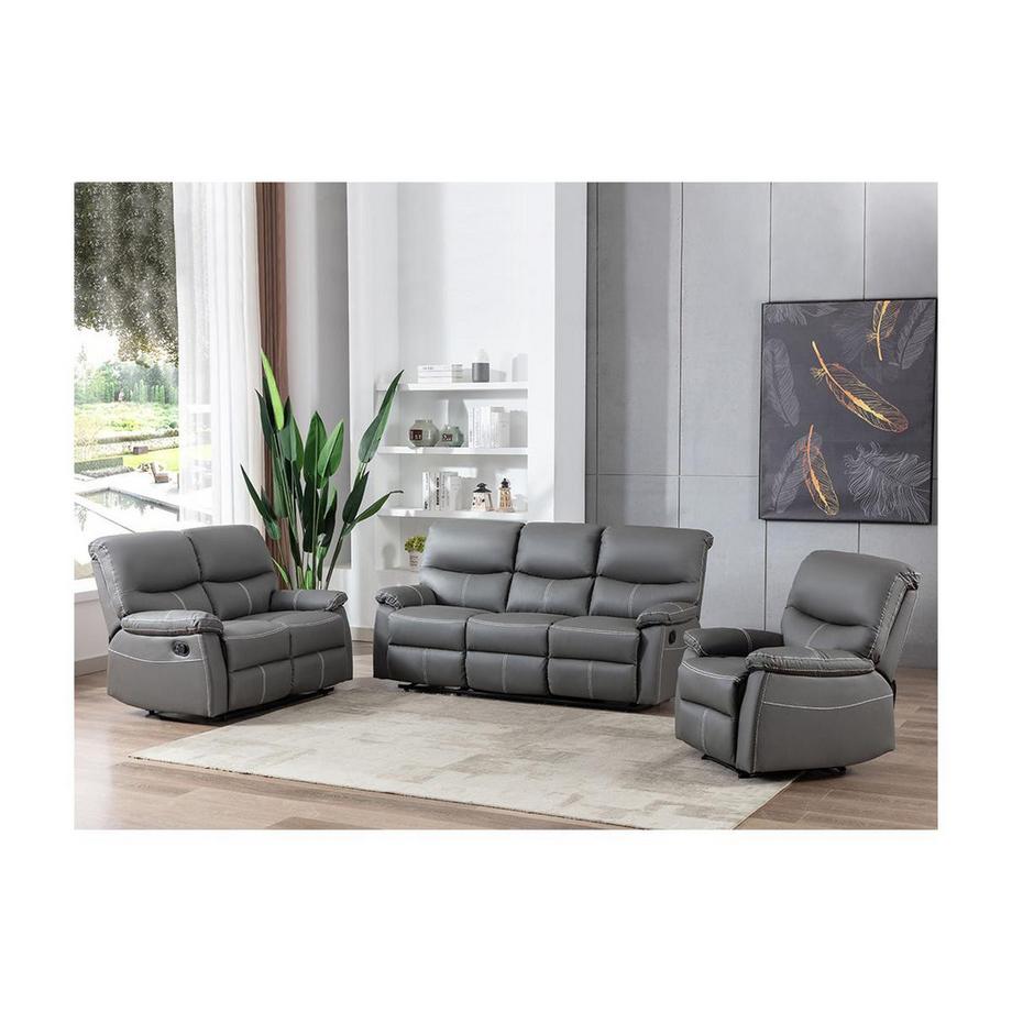 Vente-unique Relaxsessel - Kunstleder - Grau - CANBY  