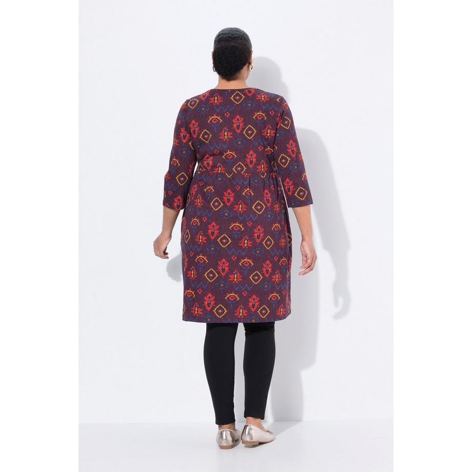 Ulla Popken Longshirt A-line scollo a V maniche 3/4 con tasche  