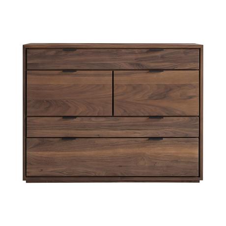 Tikamoon Cassettiera in legno di noce massello Senson  