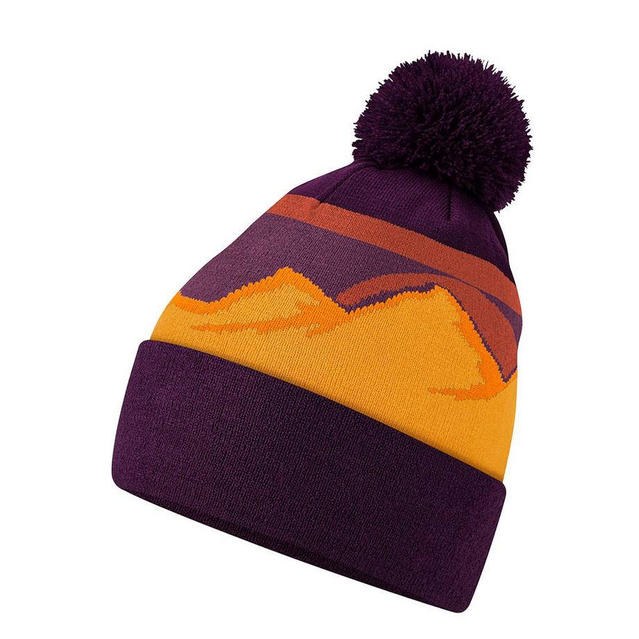Beechfield Mütze mit Bommel und Bergmotiv  