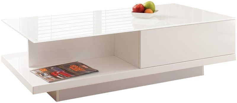 Image of Couchtisch 120x60x36cm mit Schublade weiss Couchtisch 120x60x36cm mit Schublade weiss