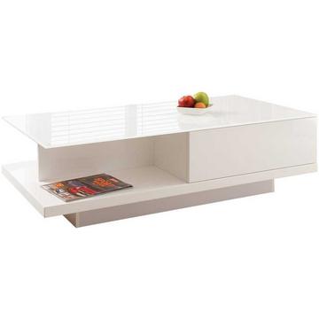 Table basse 120x60x36cm avec tiroir blanc