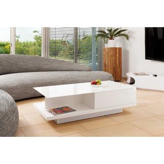 mutoni Table basse 120x60x36cm avec tiroir blanc  