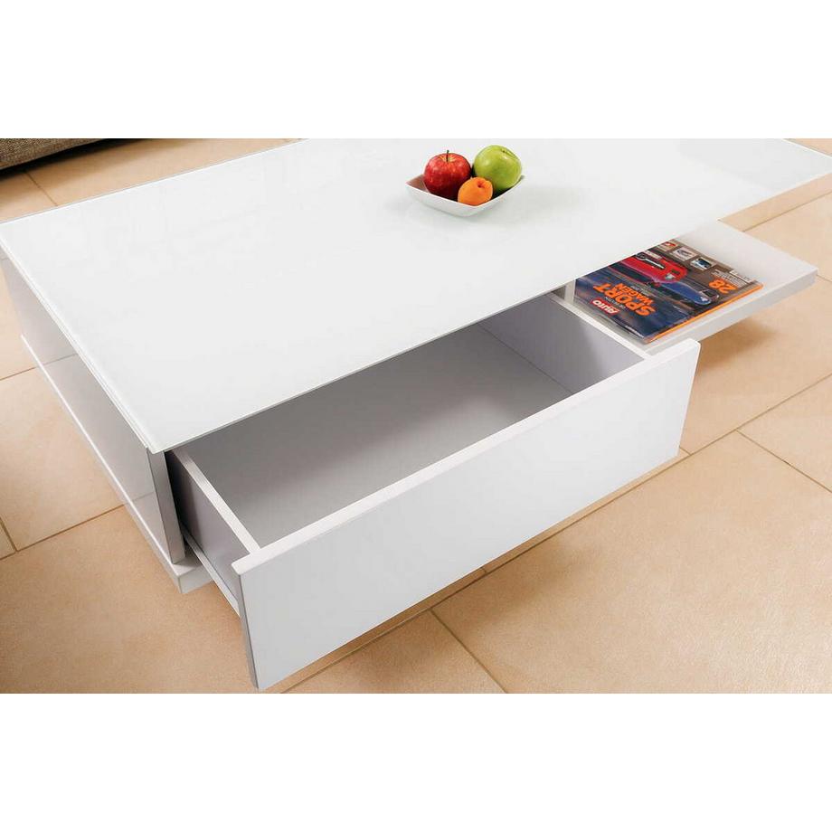 mutoni Couchtisch 120x60x36cm mit Schublade weiss  