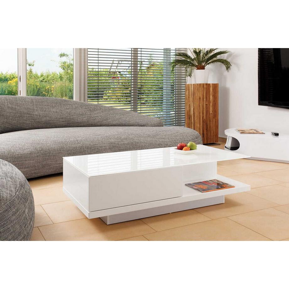 mutoni Couchtisch 120x60x36cm mit Schublade weiss  