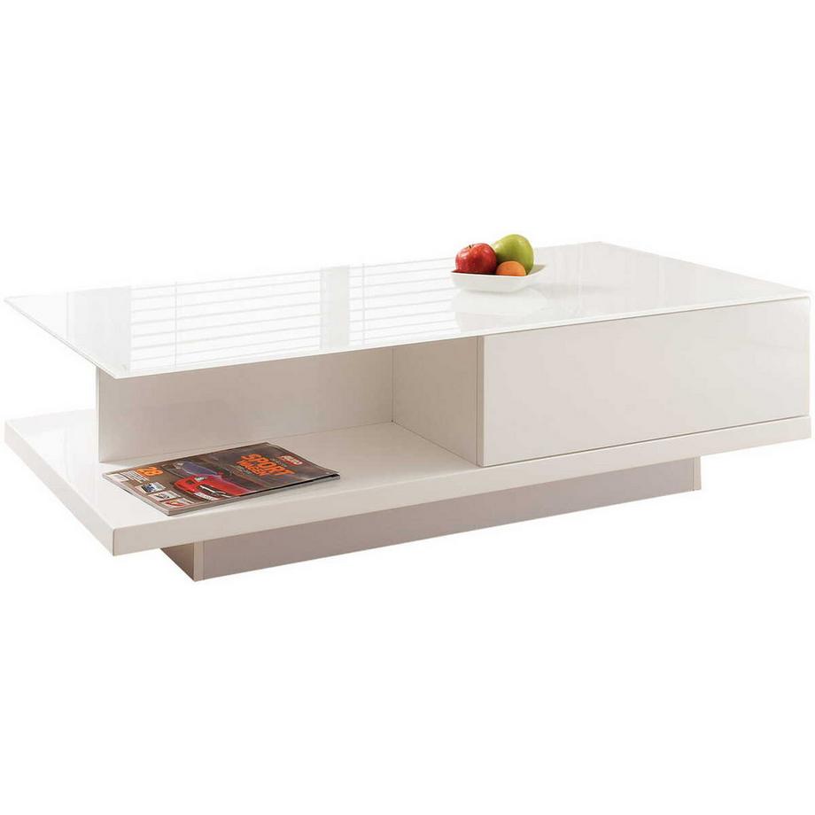 mutoni Couchtisch 120x60x36cm mit Schublade weiss  