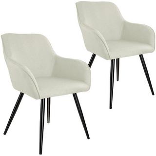 Tectake 2 Chaises Marilyn aspect lin noir  