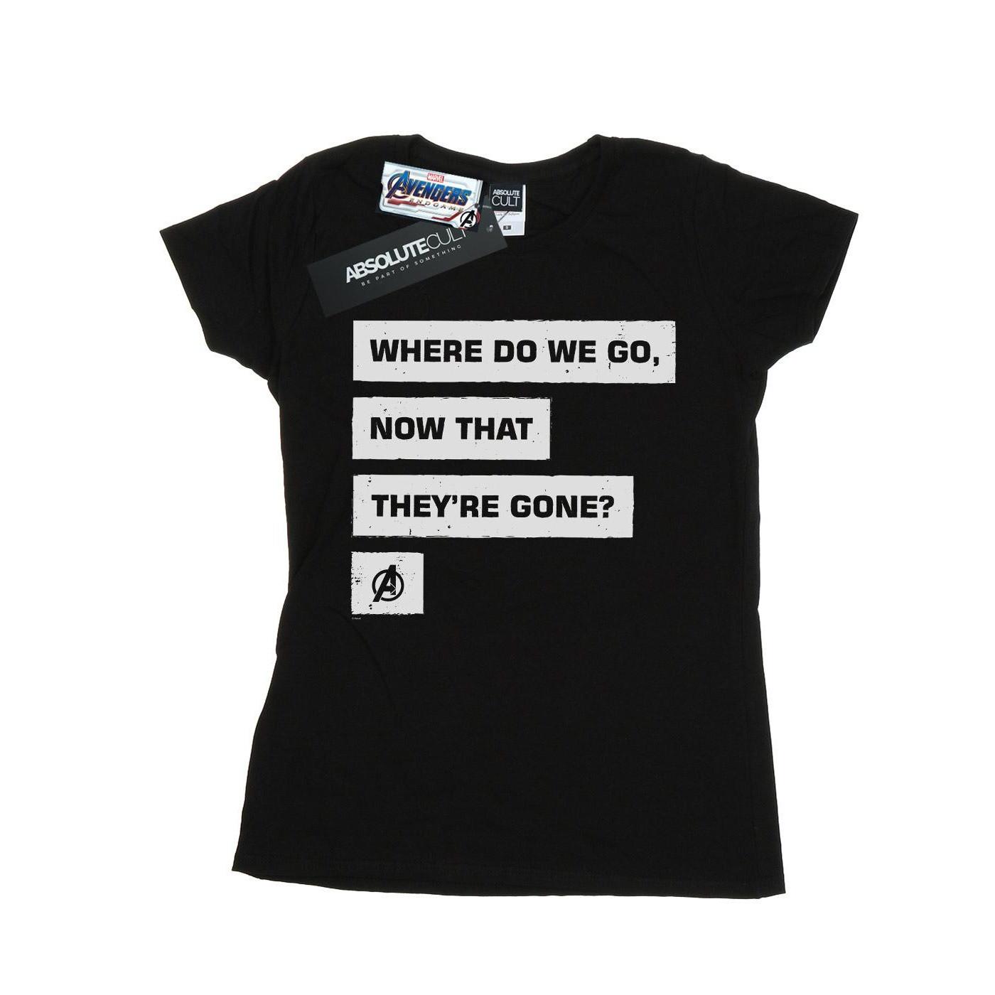 Image of Avengers Endgame Where Do We Go Tshirt Damen Schwarz XXL