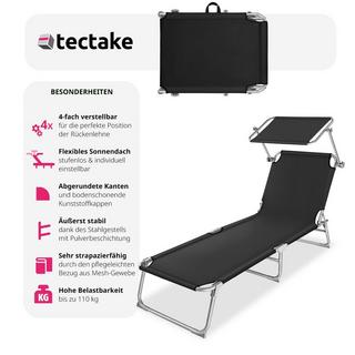 Tectake Lot de 2 transats acier  