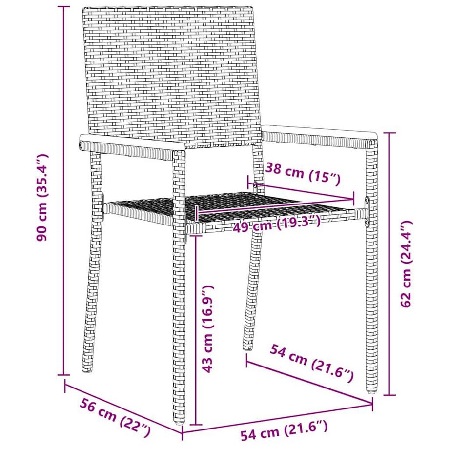 VidaXL Garten essgruppe poly-rattan  