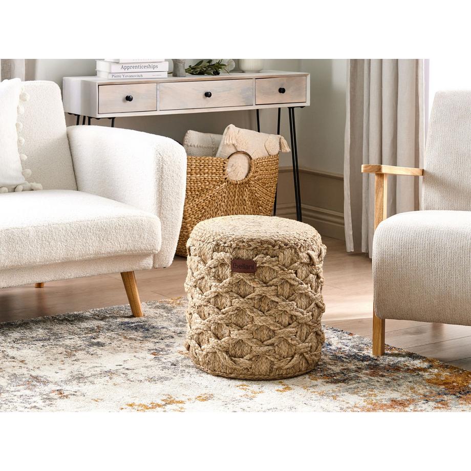 Beliani Pouf en Jute Boho TURKAN  