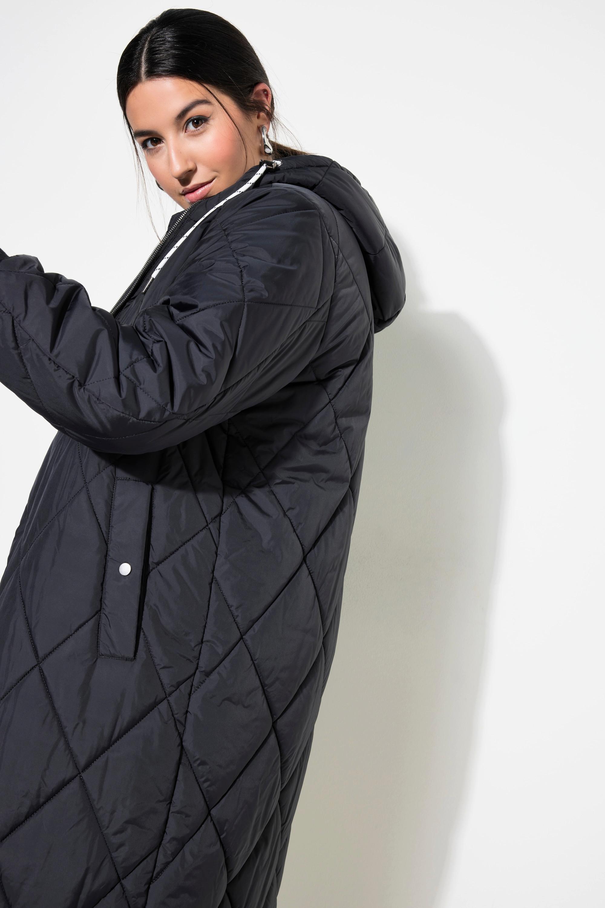 Studio Untold Cappotto Trapuntato Loose Shape Cappuccio Cerniera a Doppio Cursore Maniche Lunghe  