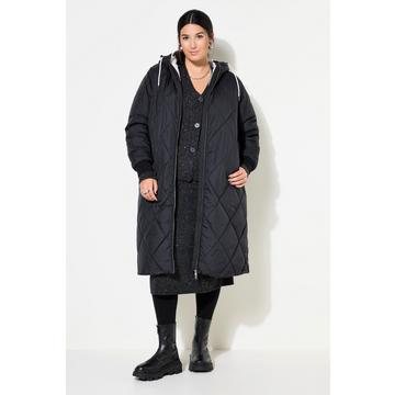 Steppmantel, Loose Shape, Kapuze, 2-Wege-Zipper, Langarm, Teddyfutter