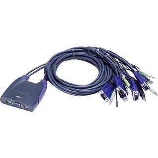 ATEN  KVM-Switch mit 4 Ports für USB-Eingabegeräte und VGA-Grafik mit Tonübertragung 