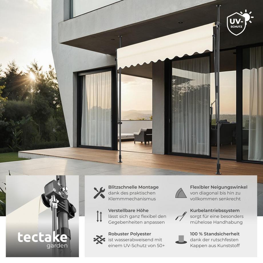 Tectake Store à pince sans perçage  avec manivelle  