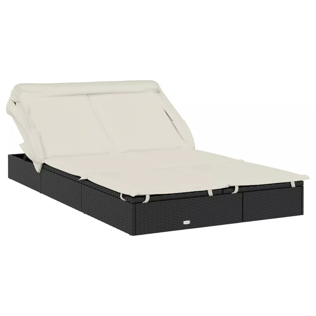 VidaXL - Sonnenliege poly-rattan, One Size, Schwarz