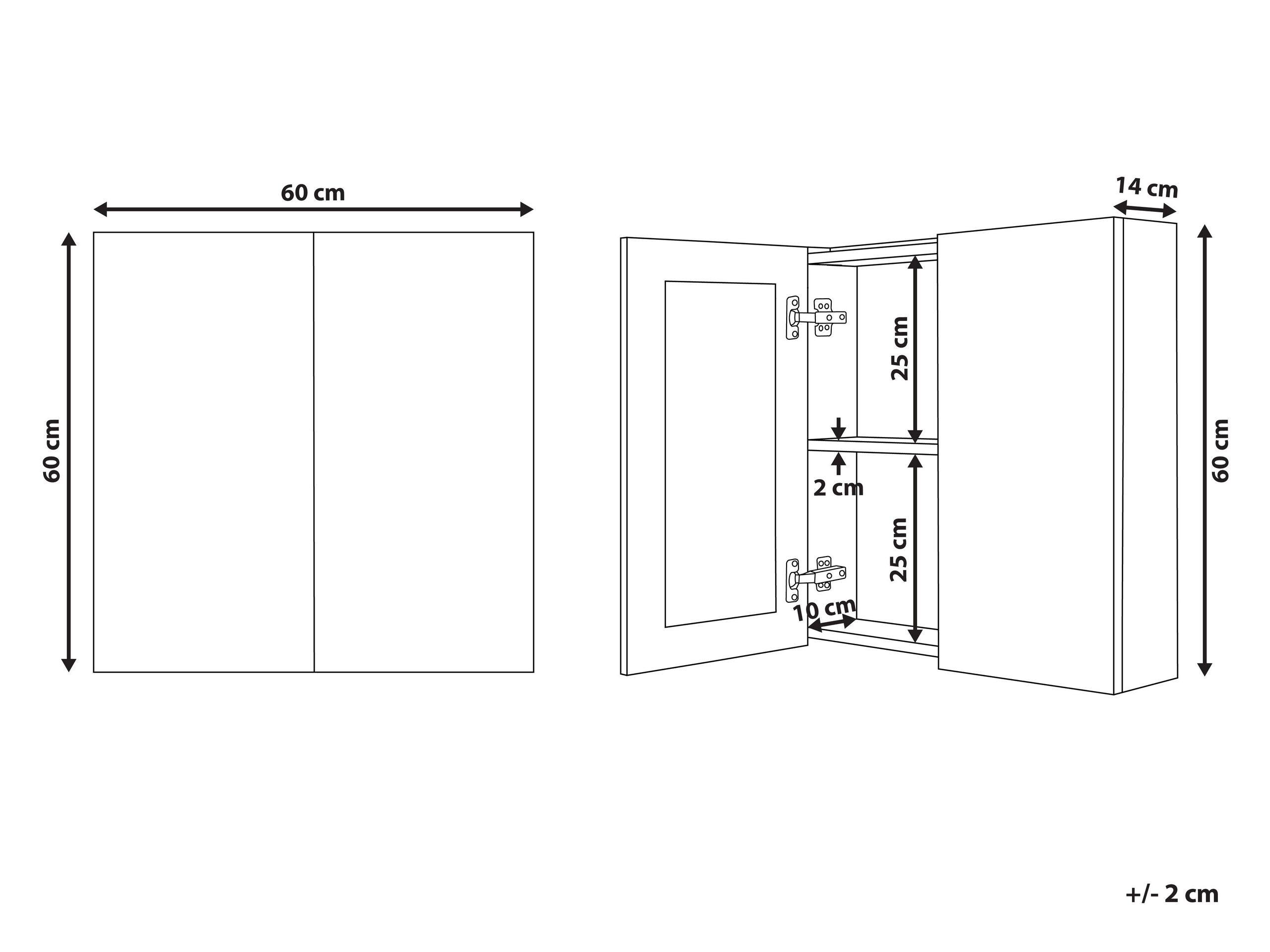 Beliani Armadio a muro per specchio da bagno en Legno compensato Scandinavo NAVARRA  