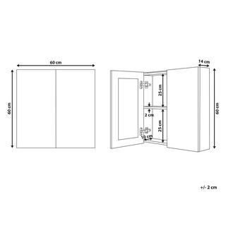 Beliani Armoire de toilette murale en Contreplaqué Scandinave NAVARRA  