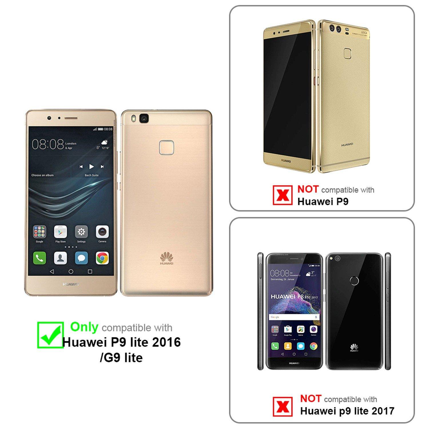 Cadorabo  Housse compatible avec Huawei P9 LITE 2016 / G9 LITE - Coque de protection avec fermeture magnétique, fonction de support et 2 fenêtres de visualisation 