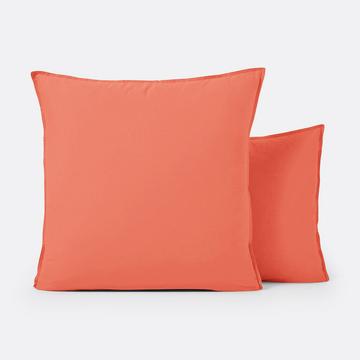 Taie d'oreiller enfant unie coton lavé