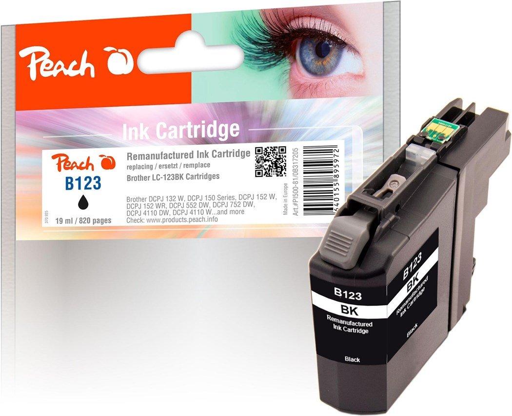 Peach  Tintenpatrone schwarz kompatibel zu Brother LC-123 