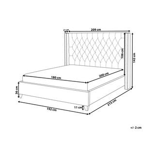 Beliani Bett mit Lattenrost aus Samtstoff Retro LUBBON  