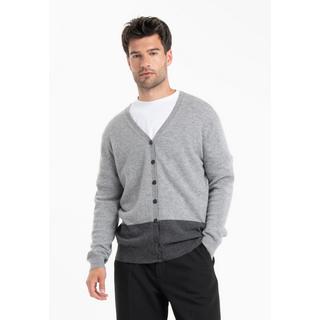 Studio Cashmere8  GABI 6 Cardigan bicolore con scollo a V - 100% cashmere 